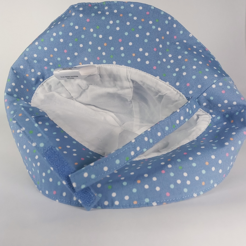 🍉Gymboree girls Bucket Hat. INFANTS Girls 0-3 Months Cotton Blue Polka dot - Picture 3 of 4